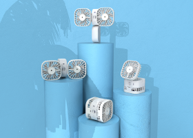 便携式可折叠USB充电双风扇